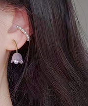 French Gold Copper Alloy Lily Of The Valley Stud Earrings