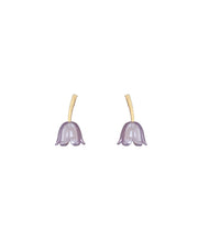 French Gold Copper Alloy Lily Of The Valley Stud Earrings