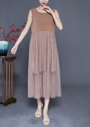 French Khaki Hooded Embroideried Tulle Two Pieces Set Summer