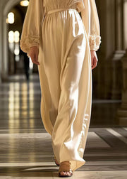 French Milk White V Neck Draping Silk Tunic Dress Spring