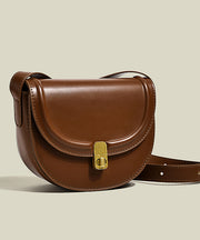 French Red Solid Durable Faux Leather Saddle Bag
