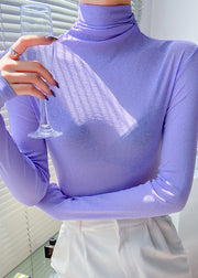French Rose Hign Neck Slim Fit Woolen Knit Pullover Spring