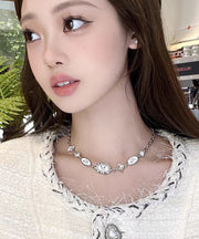 French Silk Alloy Drip Glaze Butterfly Princess Necklace