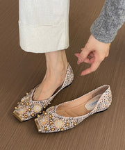 French Splicing Flat Feet Shoes Black Nail Bead Zircon