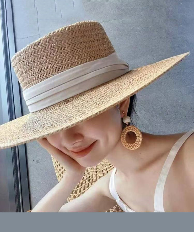 French Style New Khaki Straw Woven Cloche Hat