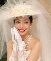 French Style Organza Hat Handmade Twisted Flower Accessory