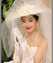 French Style Organza Hat Handmade Twisted Flower Accessory