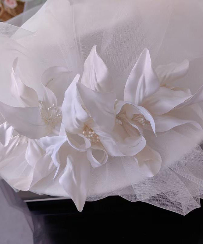 French Style Organza Hat Handmade Twisted Flower Accessory