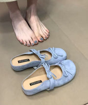 French Yellow Bow Splicing Wedge Slide Sandals
