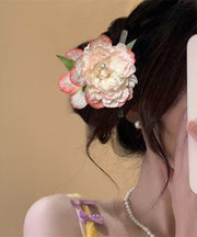 Gradient Color Alloy Pearl Peony Floral Hairpin