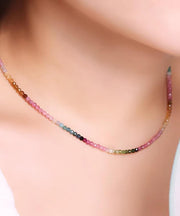 Gradient Color Sterling Silver Beading Gratuated Bead Necklace