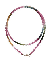 Gradient Color Sterling Silver Beading Gratuated Bead Necklace