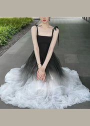Gradient Color Wrinkled Strap Dress 2025 New Original Design