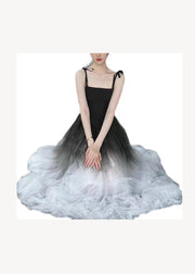 Gradient Color Wrinkled Strap Dress 2025 New Original Design