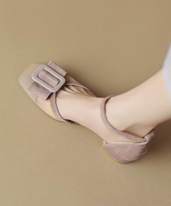 Grass Green Tulle Buckle Strap Splicing Chic Chunky Sandals