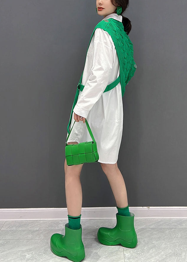 Green Asymmetrical Design Cotton Two Piece Set Outfits Sequins Winter