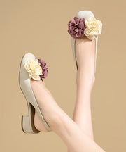 Green Floral Splicing Beautiful Chunky Sandals