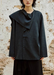 Green Patchwork Cozy Solid Tops Fall