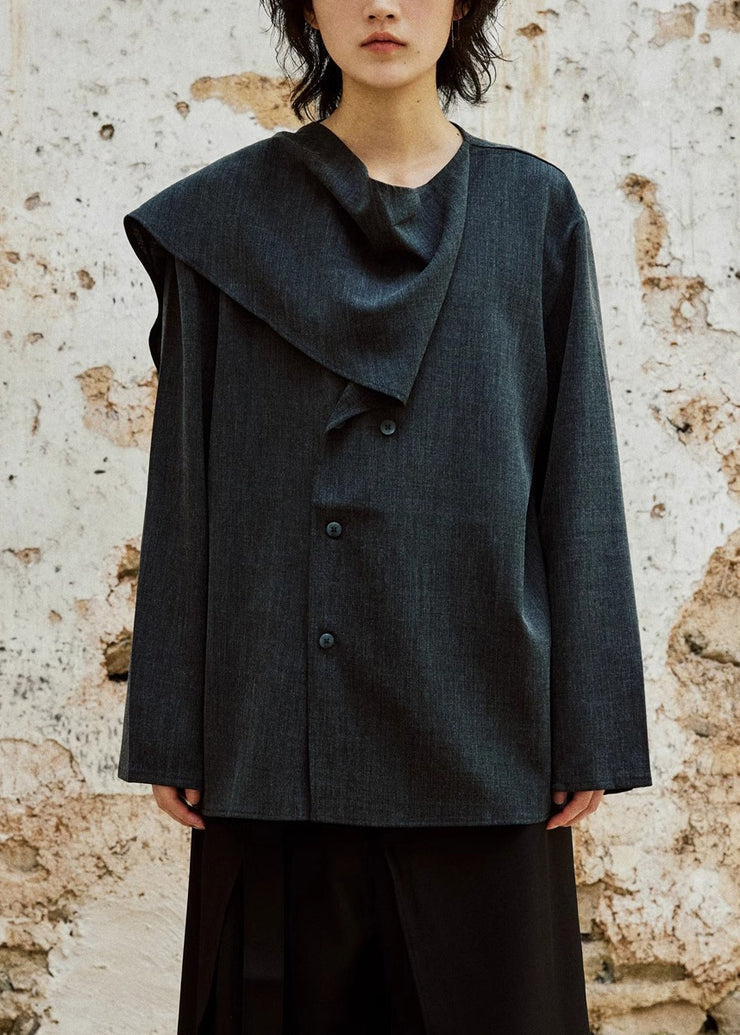 Green Patchwork Cozy Solid Tops Fall