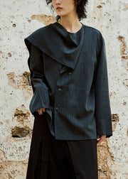 Green Patchwork Cozy Solid Tops Fall