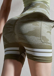 Green Striped Butt Scrunch Seamless Gym Shark Leggings