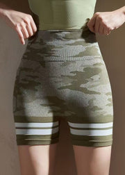 Green Striped Butt Scrunch Seamless Gym Shark Leggings