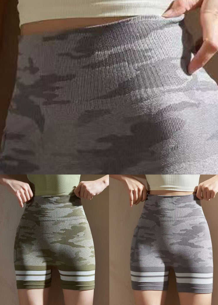 Green Striped Butt Scrunch Seamless Gym Shark Leggings