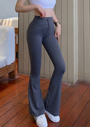 Grey Drawstring Butt Scrunch Flare Yoga Pants
