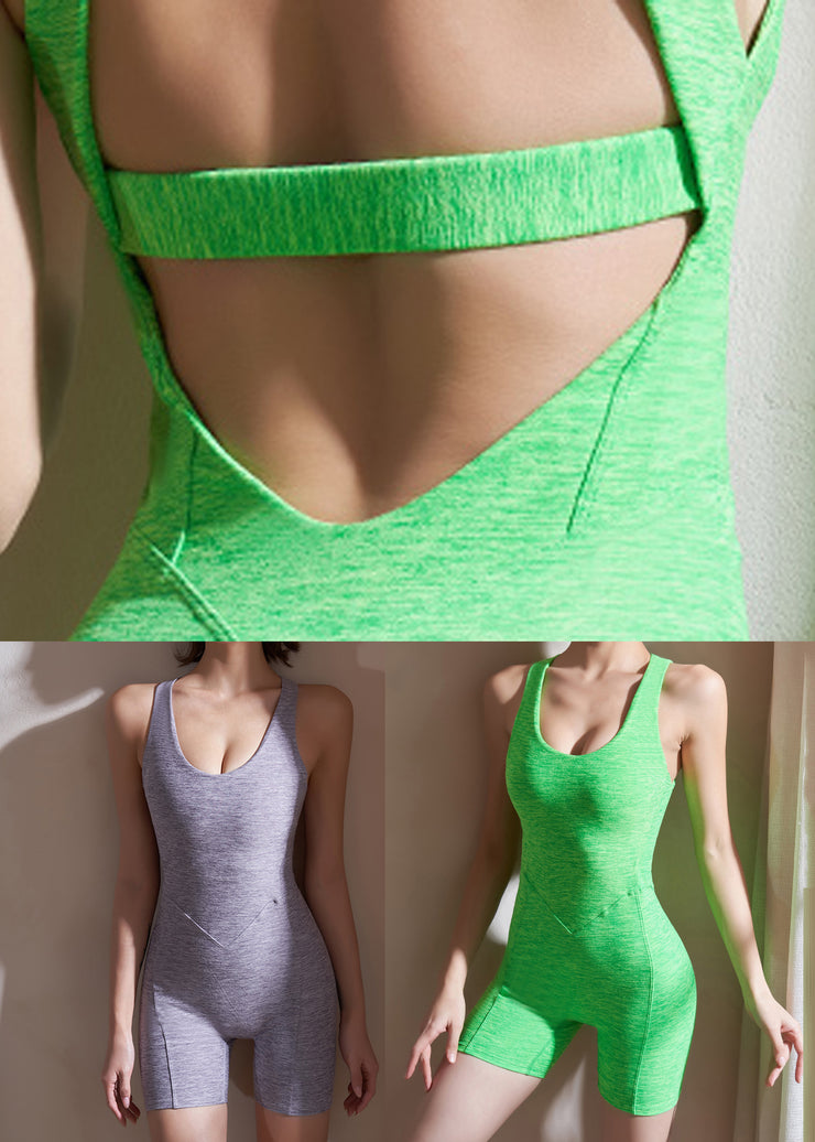 Grey High Waist One Piece Workout Suit Leggings