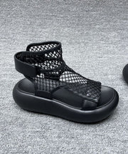 Grey Platform Breathable Mesh Casual Splicing Sandals