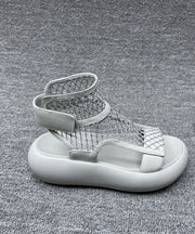 Grey Platform Breathable Mesh Casual Splicing Sandals