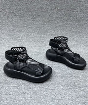 Grey Platform Breathable Mesh Casual Splicing Sandals