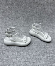 Grey Platform Breathable Mesh Casual Splicing Sandals