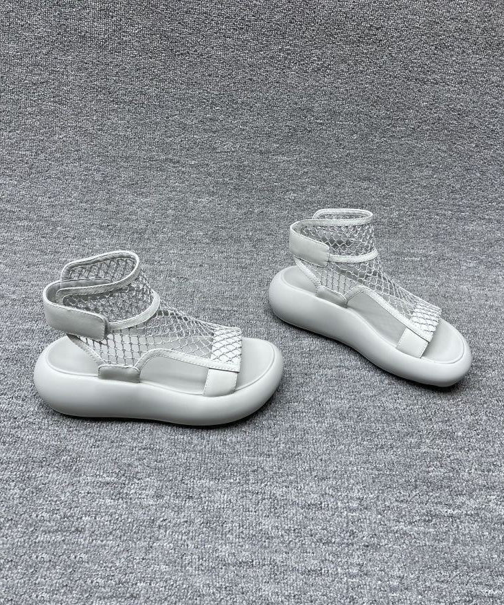 Grey Platform Breathable Mesh Casual Splicing Sandals