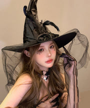 Halloween Black Tulle Feather Costume Headwear