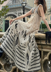 Handmade Apricot print Exra Large Hem Tulle Maxi Dress Sleeveless