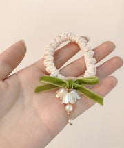 Handmade Beige Alloy Fabric Art Lily Of The Valley Tassel Hair Band