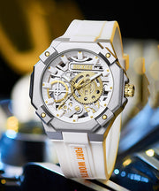 Handmade Black Silicone Rubber Waterproof Luminous Watch