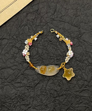 Handmade Blue Weave Osmanthus Star Light Cats Charm Bracelet