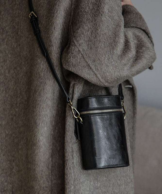Handmade Coffee Solid Durable Calf Leather Phone Pouch