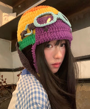 Handmade Colorblock Cute Knit Bonnie Hat