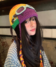 Handmade Colorblock Cute Knit Bonnie Hat
