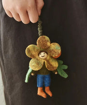 Handmade Dark Green Girls Sunflower Keychains
