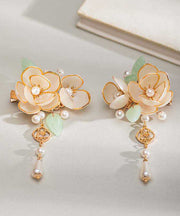 Handmade Gold Alloy Pear Petal Tassel Girls Hairpin