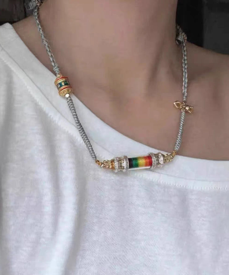Handmade Grey Copper Overgild Pendant Necklace