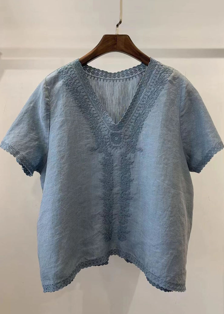 Handmade Grey Embroideried Plaid Linen Beach Vest Summer