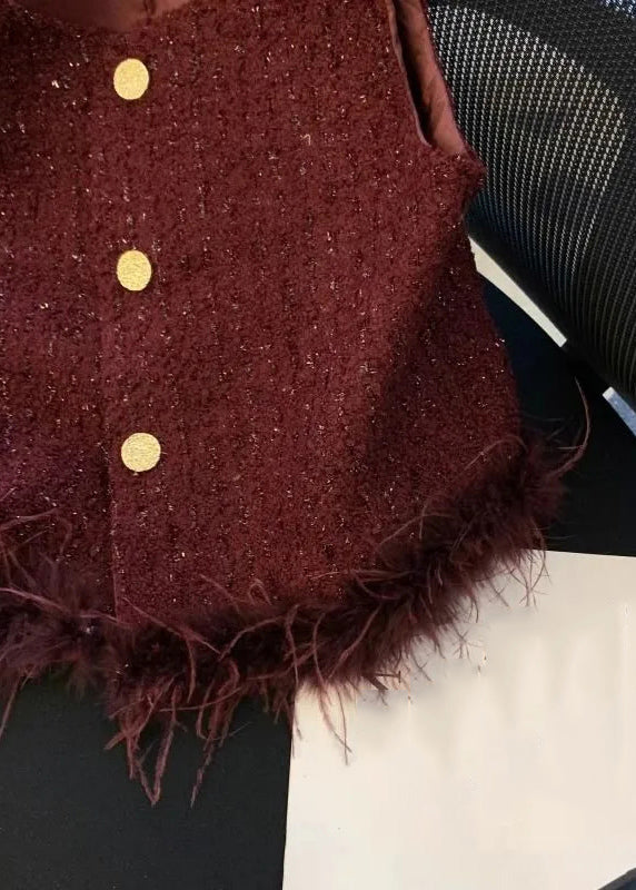 Handmade Mulberry O-Neck Patchwork Waistcoat Sleeveless
