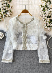 Handmade Pink Sequins Pearl Tulle Coats Spring