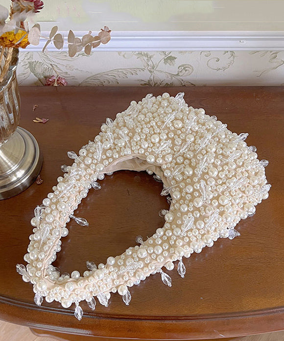 Handmade Pink Woven Bead Pearl Tote Bag