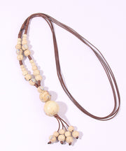 Handmade Rainbow Ceramics Beading Sweater Pendant Necklace